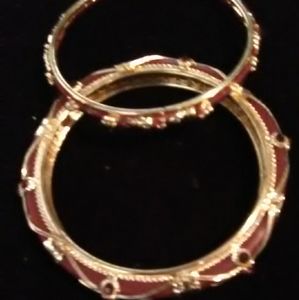 2 beautiful golden red matching bracelets